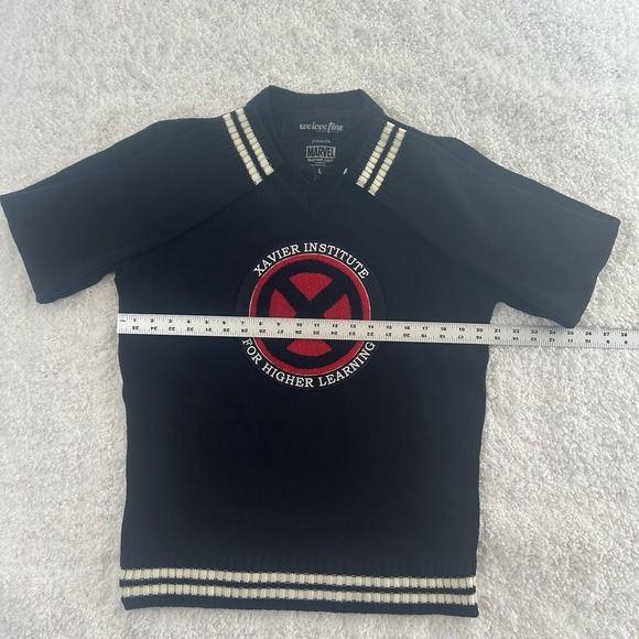 Marvel X-Men Xavier Institute Sweater Navy Comic Book Knit Pullover - Picture 10 of 13